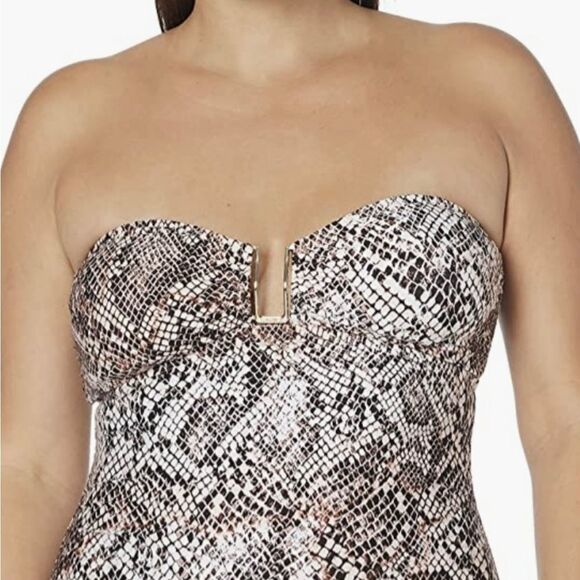 Calvin Klein Women's U Bandeau snakeskin strapless Swimsuit Size "U" Har… - Picture 13 of 13